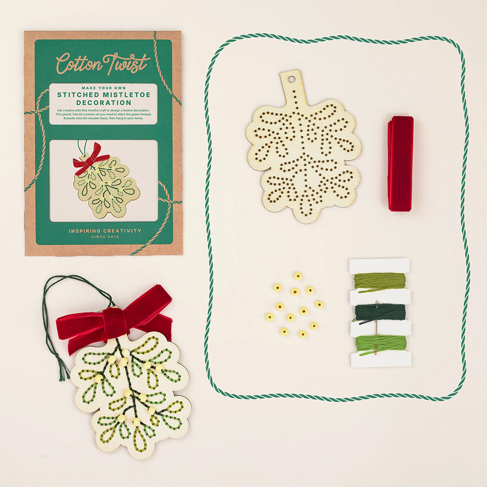 Stitched Mistletoe Christmas Decoration | Kids Complete Sustainable Craft Kit