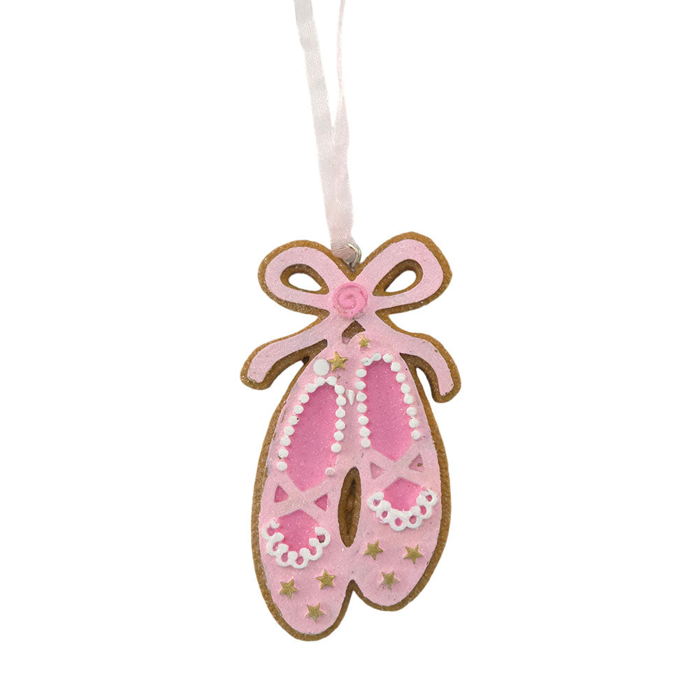 Pink | Gingerbread Ballet Shoes | 8cm Christmas Tree Ornament | Gisela Graham