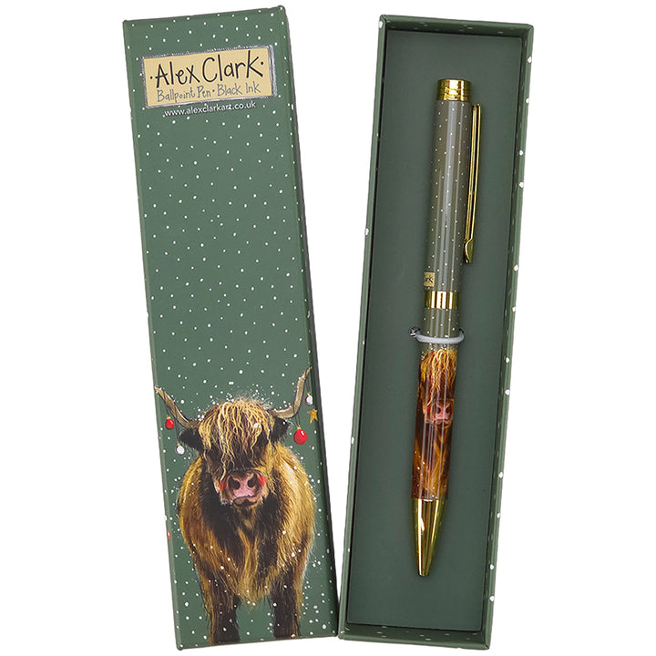 Christmas Highland Cow | Gorgeous Pen | Boxed Gift Idea