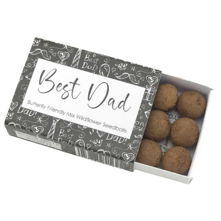Best Dad | 6 Seedball Matchbox | Butterfly Mix | Cracker Filler | Little Gift