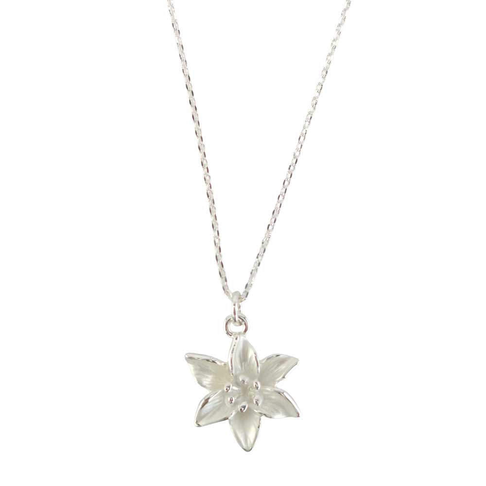 Petit Lily Flower | Pendant on Chain | Pearl White | Mini Gift | Cracker Filler