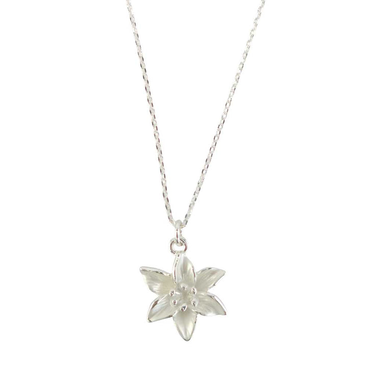 Petit Lily Flower | Pendant on Chain | Pearl White | Mini Gift | Cracker Filler