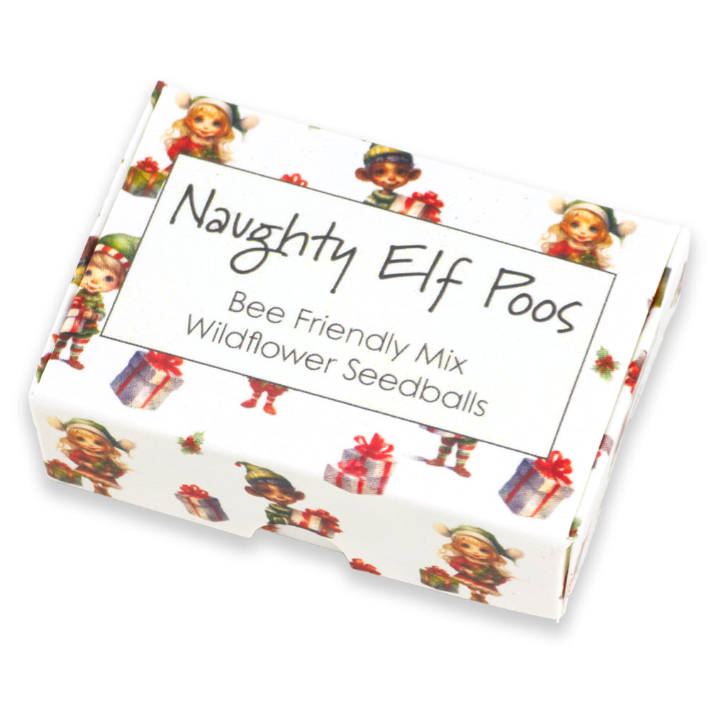 Naughty Elf Poos | 6 Seedball Matchbox | Bee Mix | Cracker Filler | Little Gift