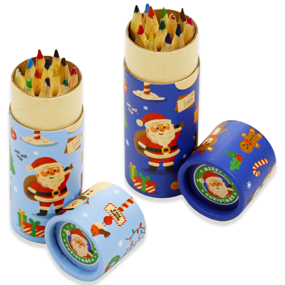 Christmas Fun | Tube of Pencil Crayons for Kids | Single | Cracker Filler