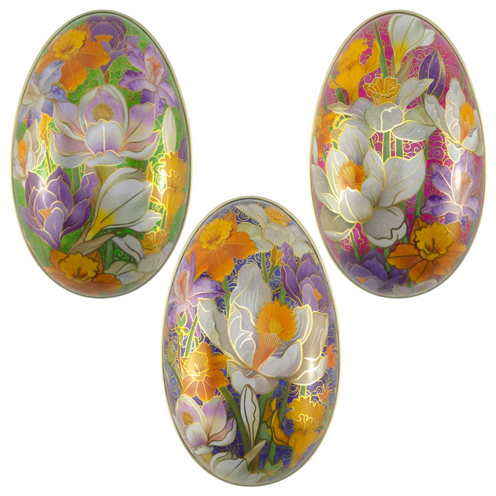 Cloisonne | Two Part Easter Egg | Fillable Tin | Flat Bottomed | 11cm