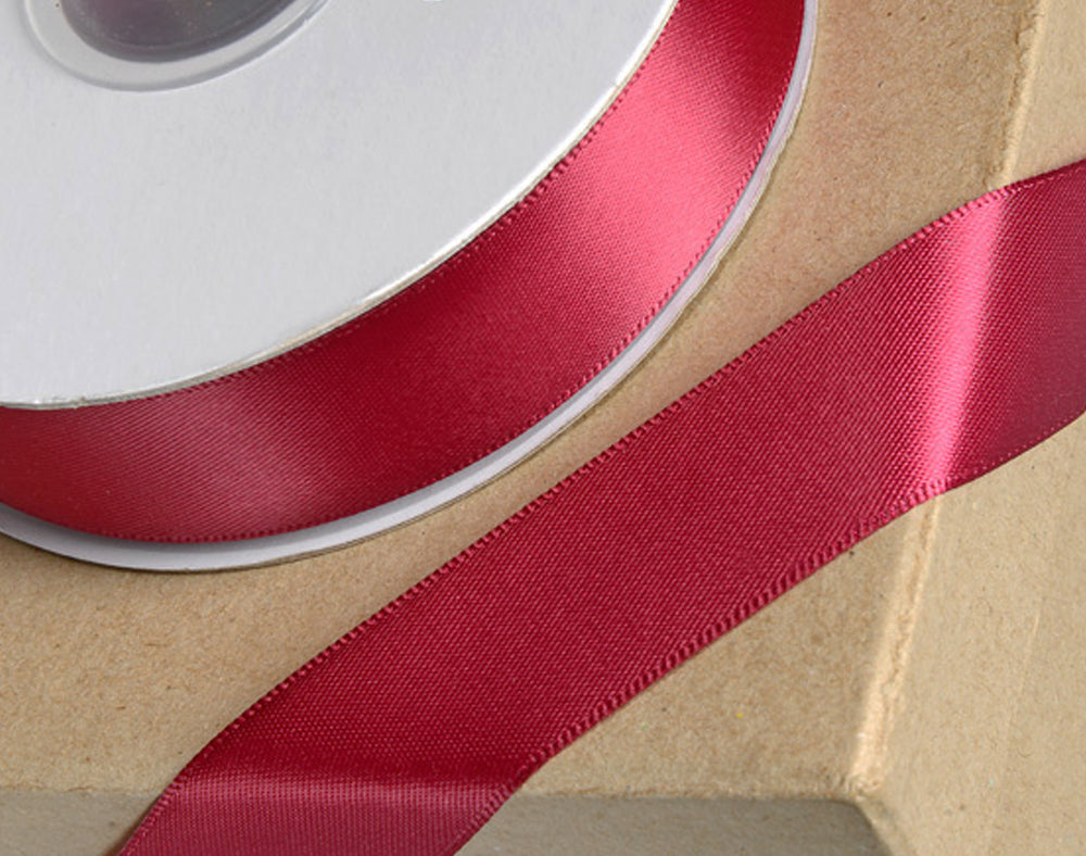 Burgundy | 23mm Double Faced Satin Ribbon | 25m Long