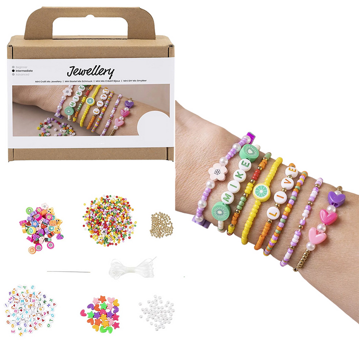 Fun Bracelets | Kids Jewellery Craft Kit | Makes 8 | Boxed Kit