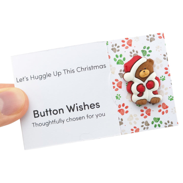 Let’s Huggle Up This Christmas | Button Wishes Sew On Token | Cracker Filler