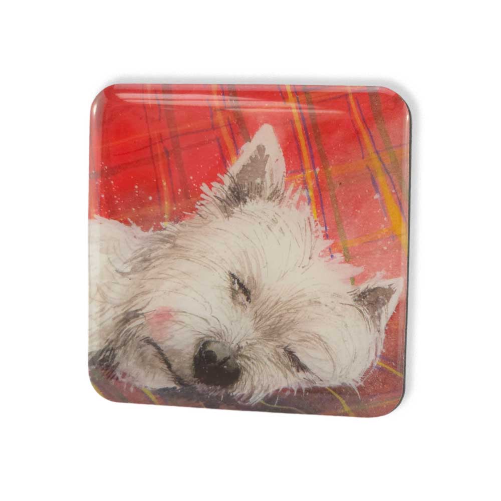 Sleepy West Highland Terriers | Fridge Magnet | Mini Gift | Cracker Filler