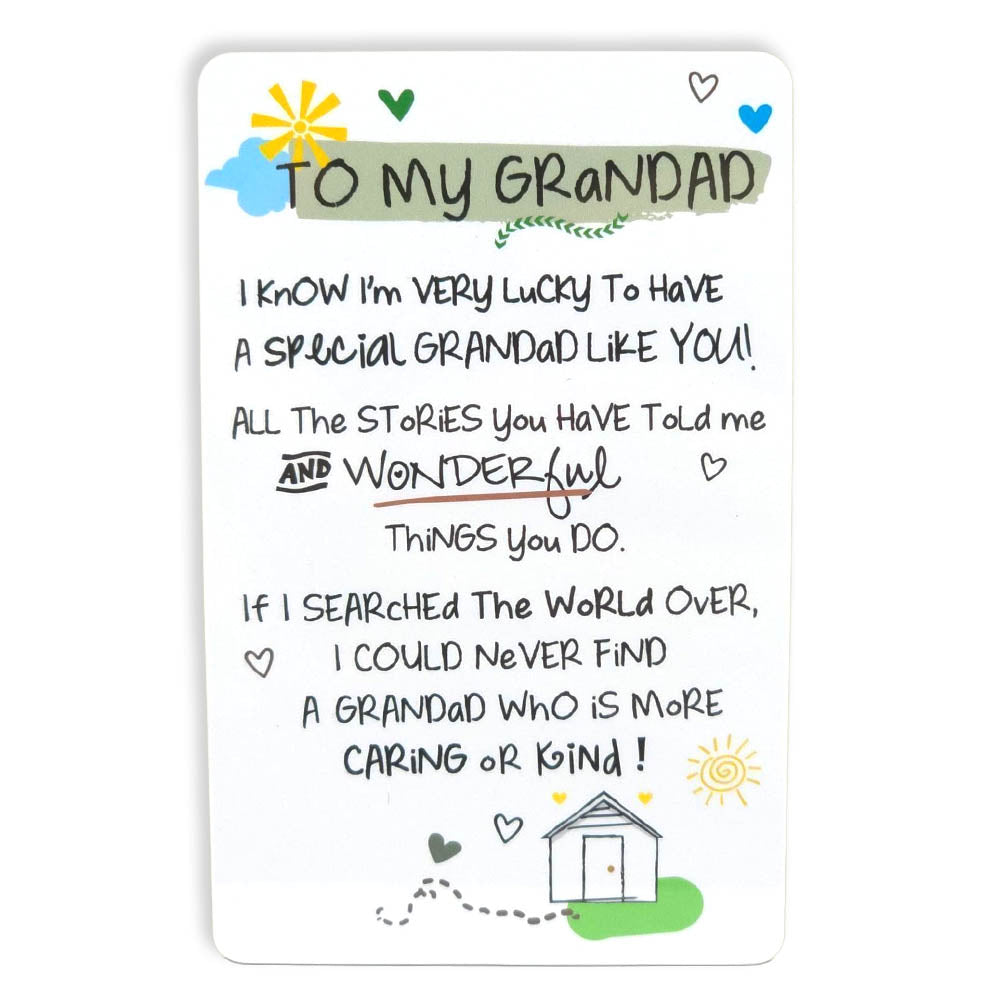 To My Grandad | Mini Keepsake Card With Verse | Little Gift | Cracker Filler
