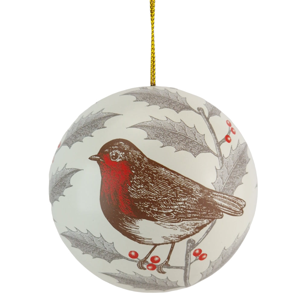 Fillable Tinware Bauble | Christmas Robin | 7cm