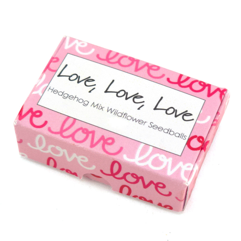 Love Love Love | Hedgehog Friendly Seedball Box | Valentines Cracker Filler Gift