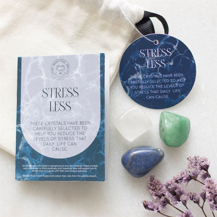 Stress Less | Healing Crystal Set  & Bag | Mini Gift | Cracker Filler