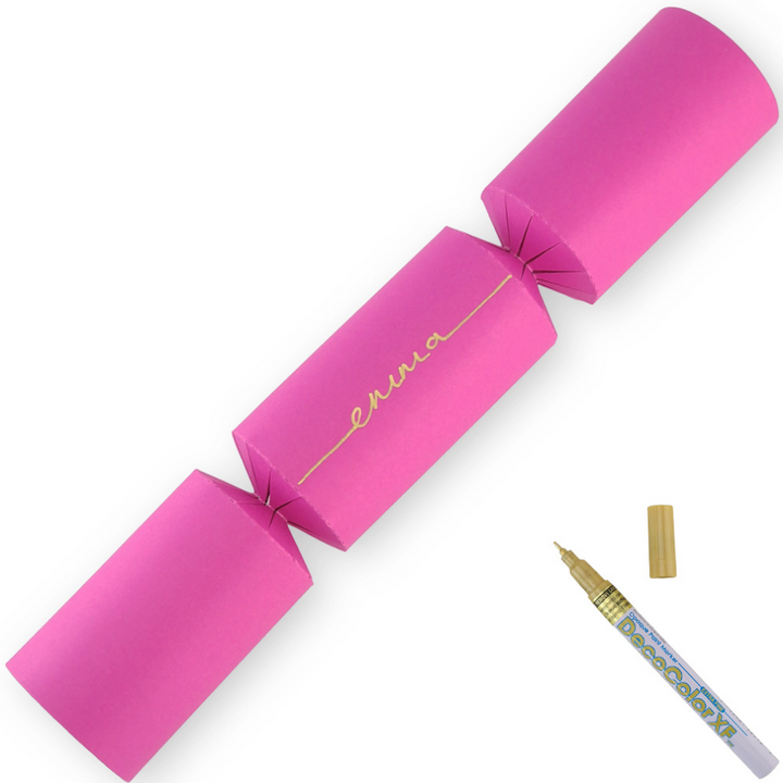 Shocking Pink | 12 Personalise Your Own Crackers | Make & Fill Your Own With Pen