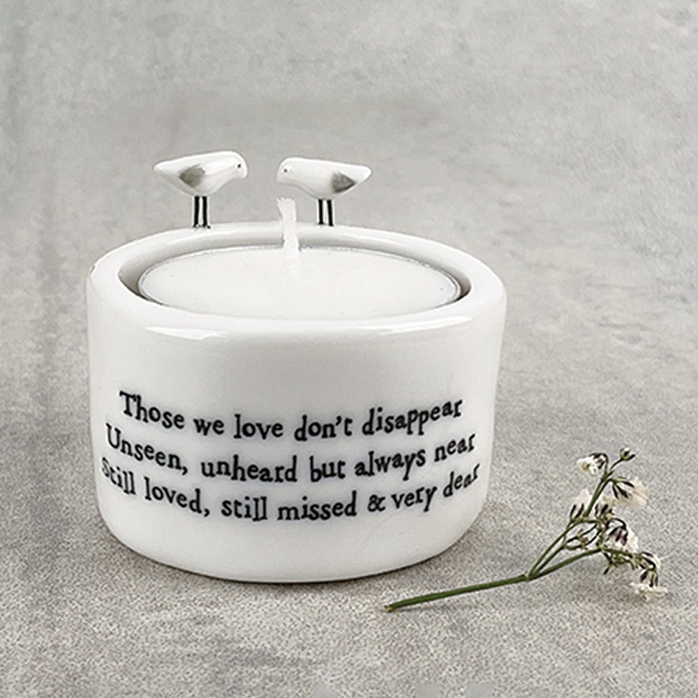 Those We Love Don’t Disappear | Tealight Holder & Candle | Gift Boxed