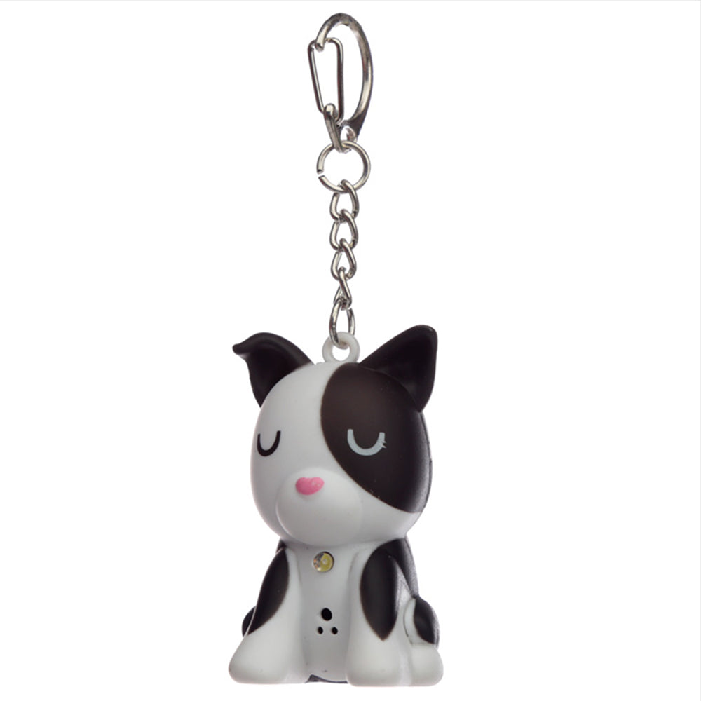 Black Dog Keyring | LED Torch & Barking Sound | Mini Gift | Cracker Filler