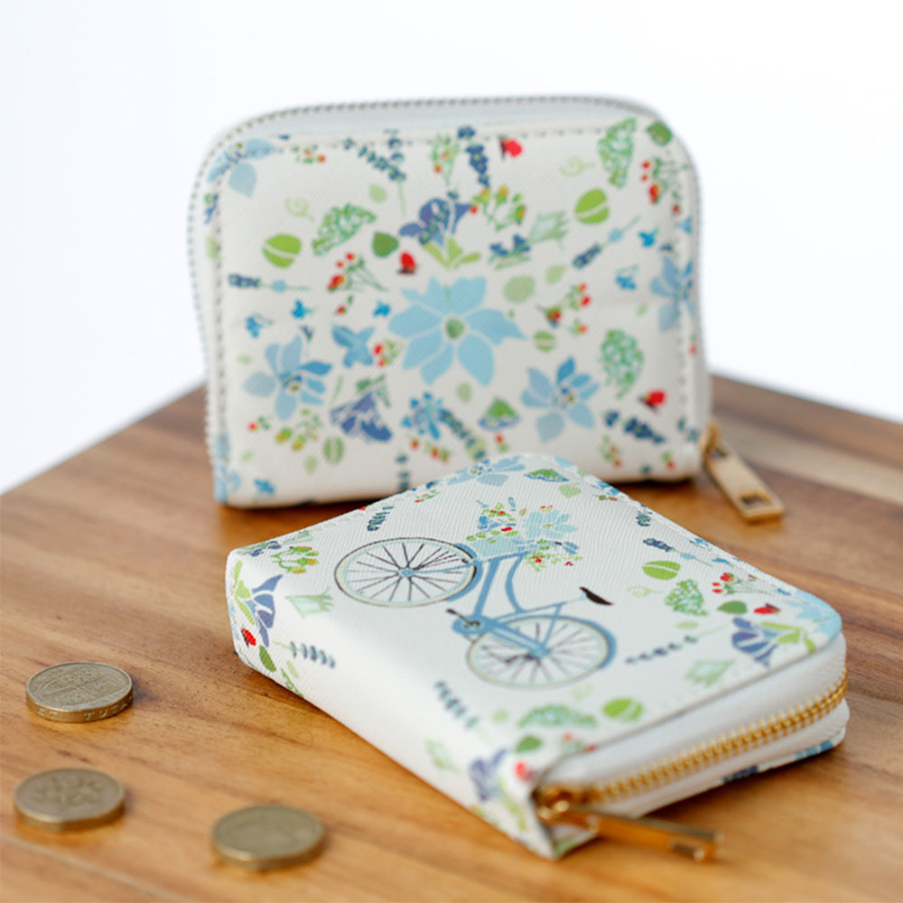 Pretty Blue Floral Zip Around Coin Purse | Julie Dodsworth | Gift for Ladies