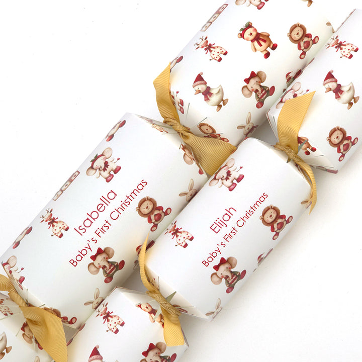 Personalised Cracker Craft Kit | Makes 4 or 6 Crackers | Baby's 1st Christmas