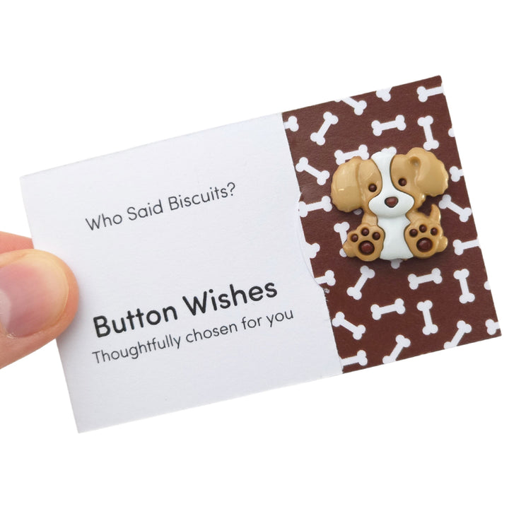 Who Said Biscuits? | Button Wishes Sew On Token | Mini Gift | Cracker Filler