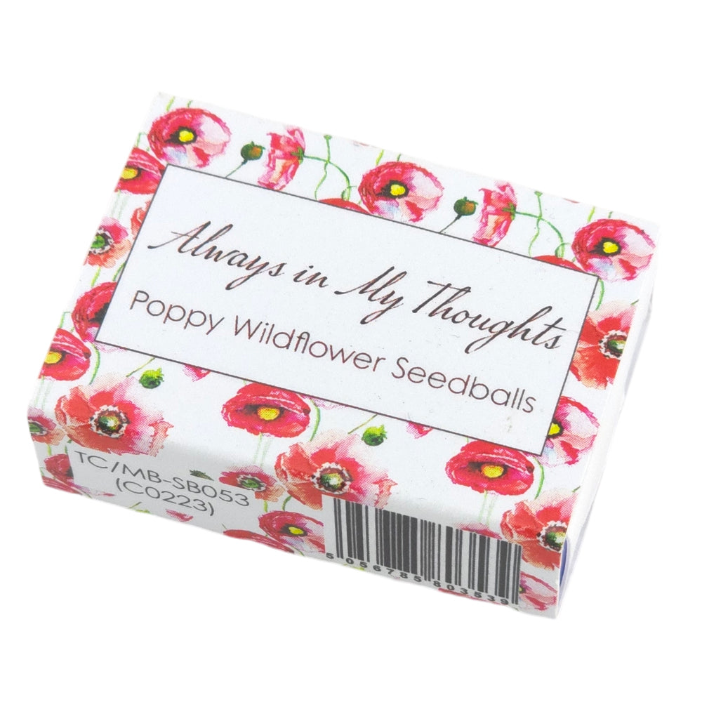 Always in My Thoughts | Seedball Box | Poppies | Cracker Filler | Mini Gift