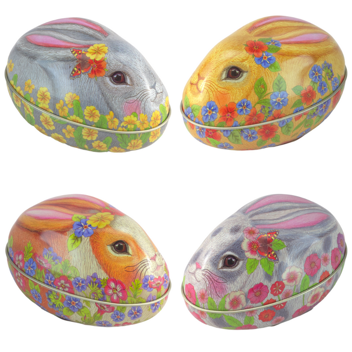 Rabbit Shaped Standing Fillable Tin Egg | Easter Home Décor | Gift Idea