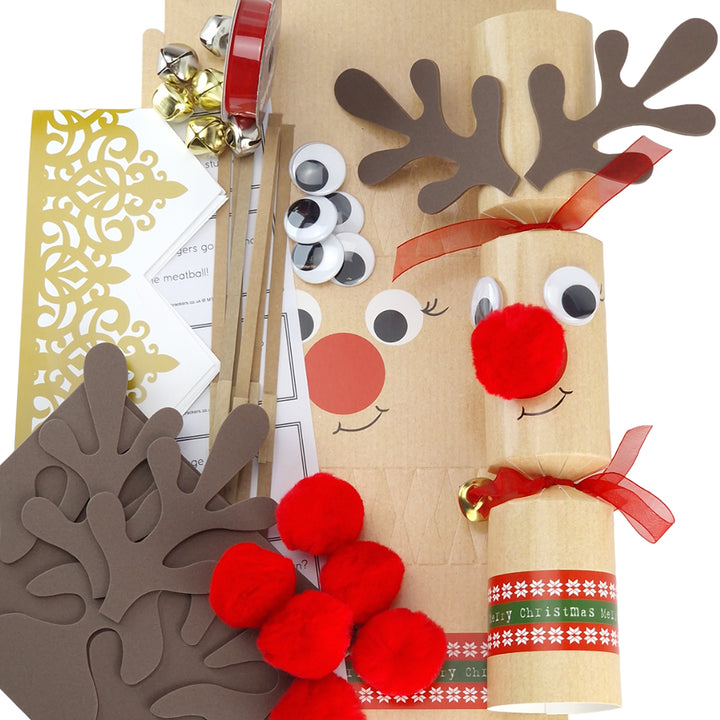 Build Your Own | Standy Uppy Rudolph | Christmas Cracker Craft Kit | Makes 6