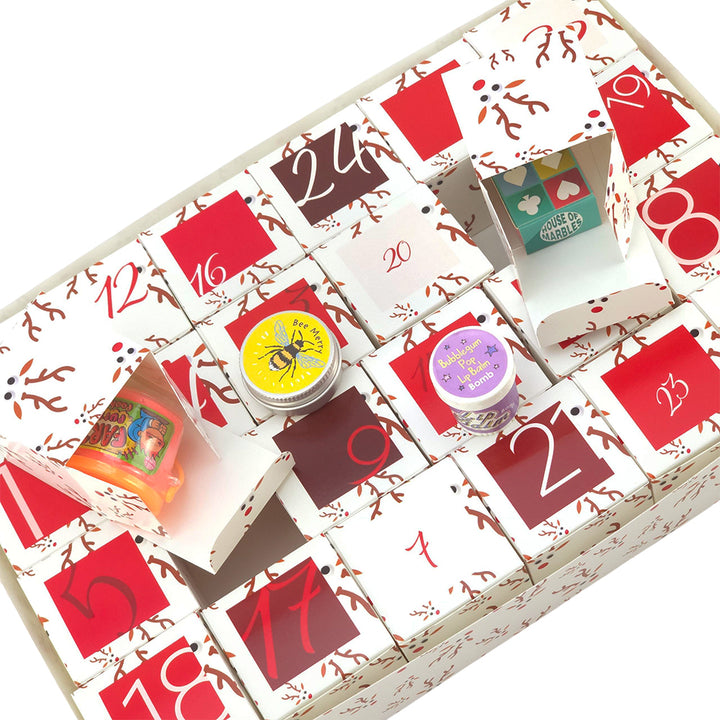 Advent Calendar Making Kit | 24 Cube Boxes & Outer Box | Googly Rudolph