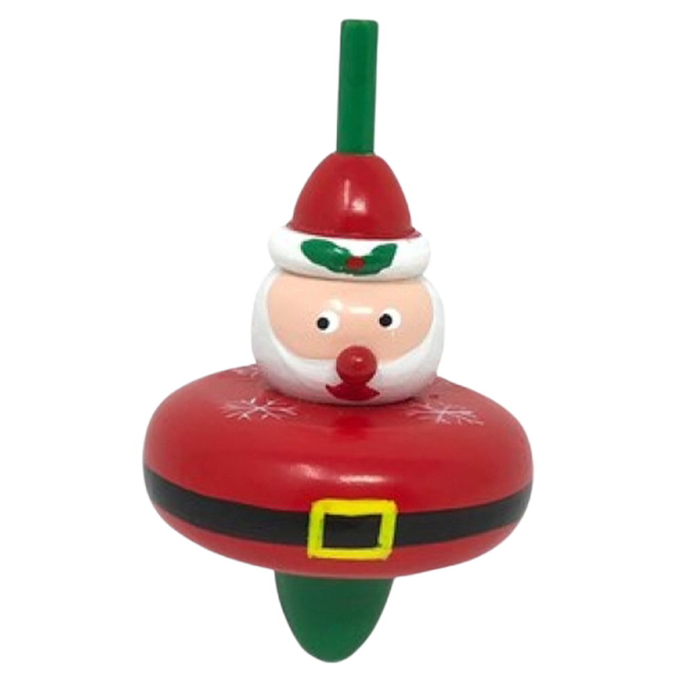 Santa | Christmas Wooden Spinning Top | Mini Gift | Cracker Filler