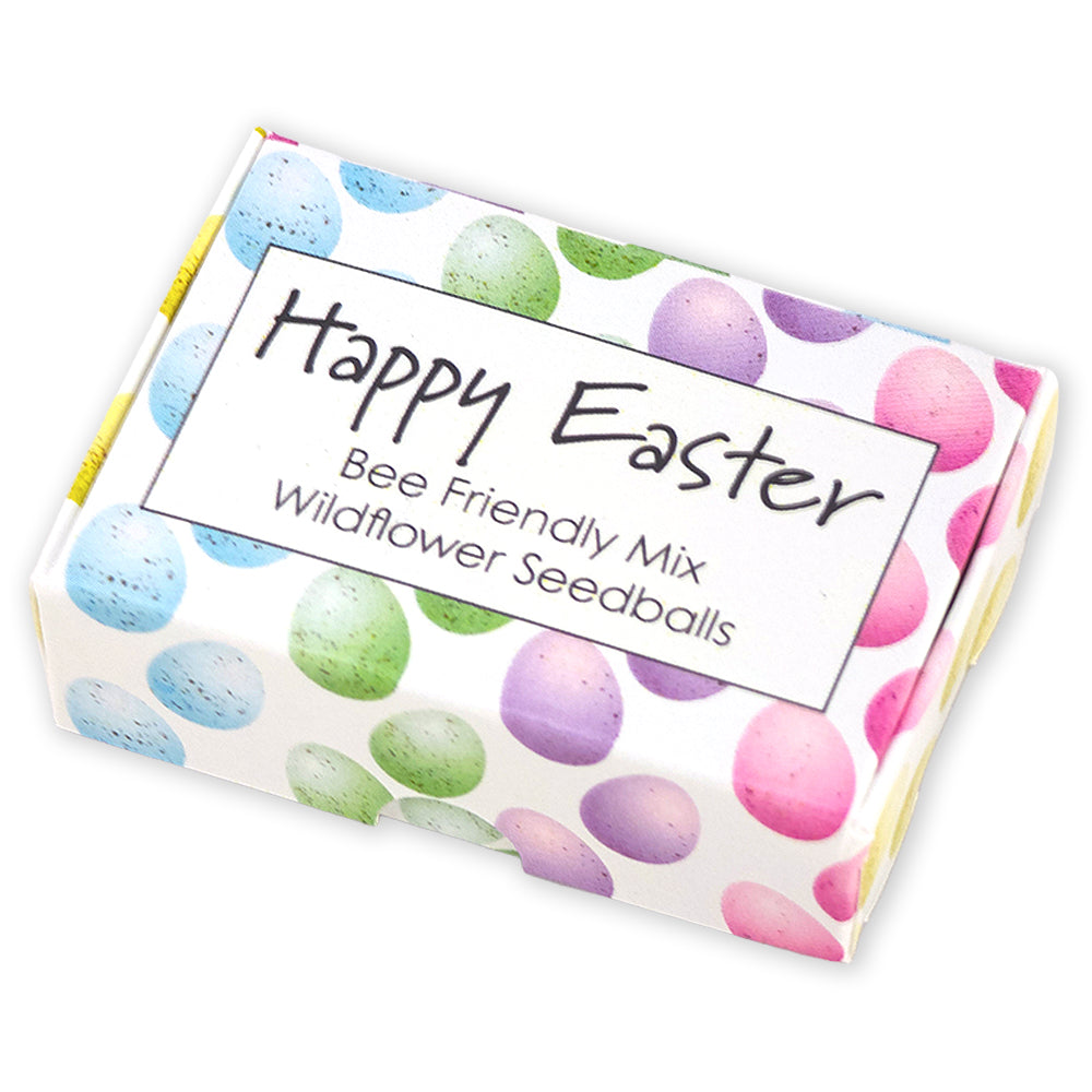 Happy Easter | Pastel Speckled Eggs | 6 Seedball Box | Bee Mix | Cracker Filler