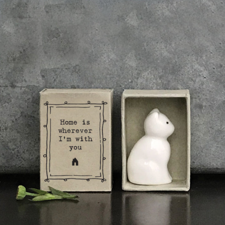 Home Is Wherever I'm With You | Ceramic Cat | Cracker Filler | Matchbox Gift