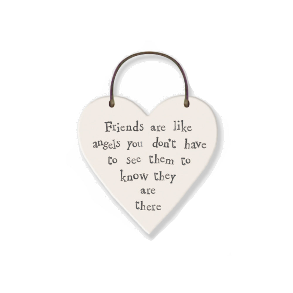 Friends are Like Angels - Mini Wooden Hanging Heart | Cracker Filler | Mini Gift