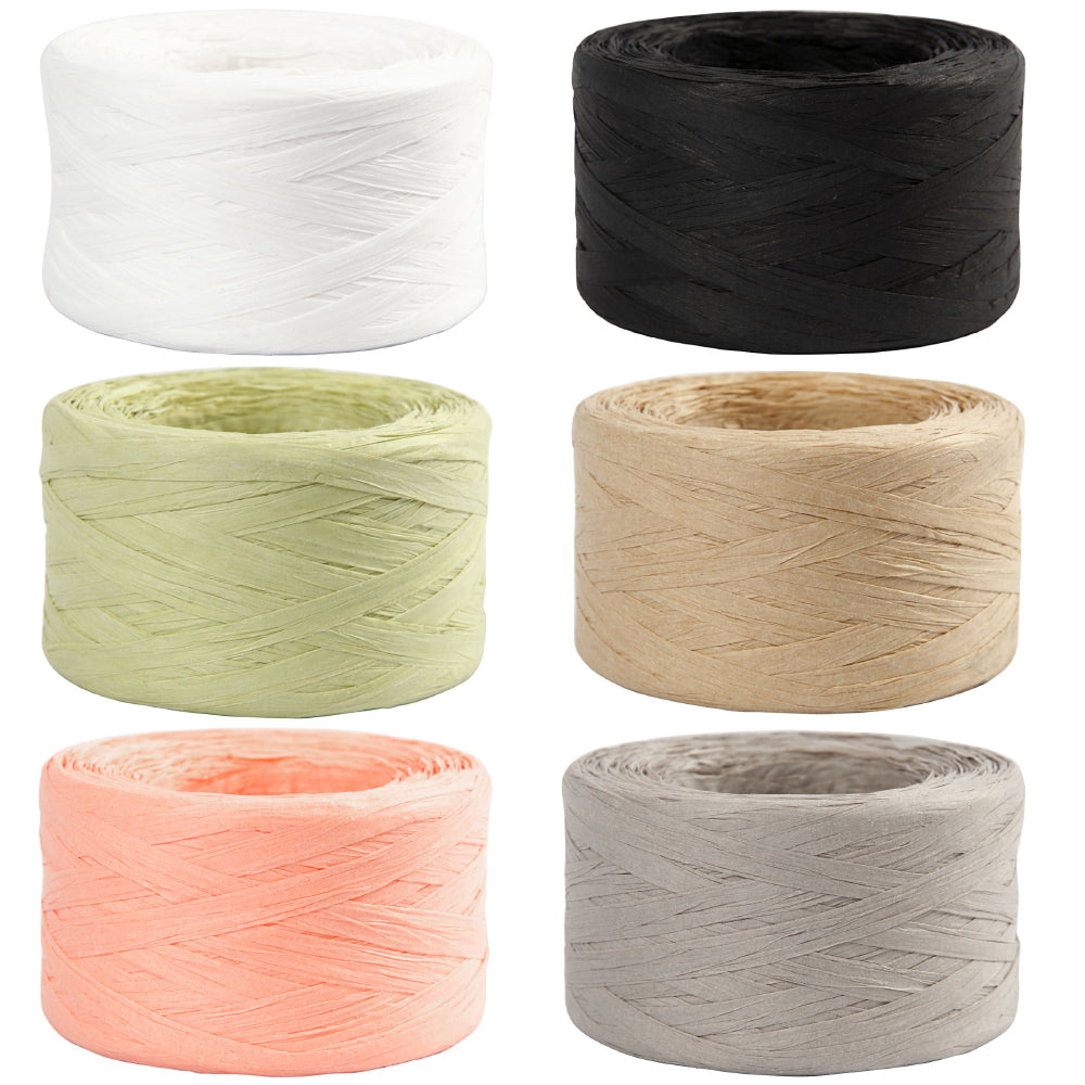 100m Paper Raffia Ribbon Jumbo Roll Recyclable & Biodegradable | Choice of Colours