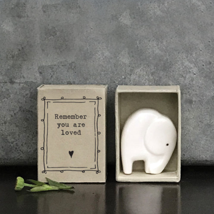 Remember You are Loved | Ceramic Elephant | Cracker Filler | Matchbox Mini Gift