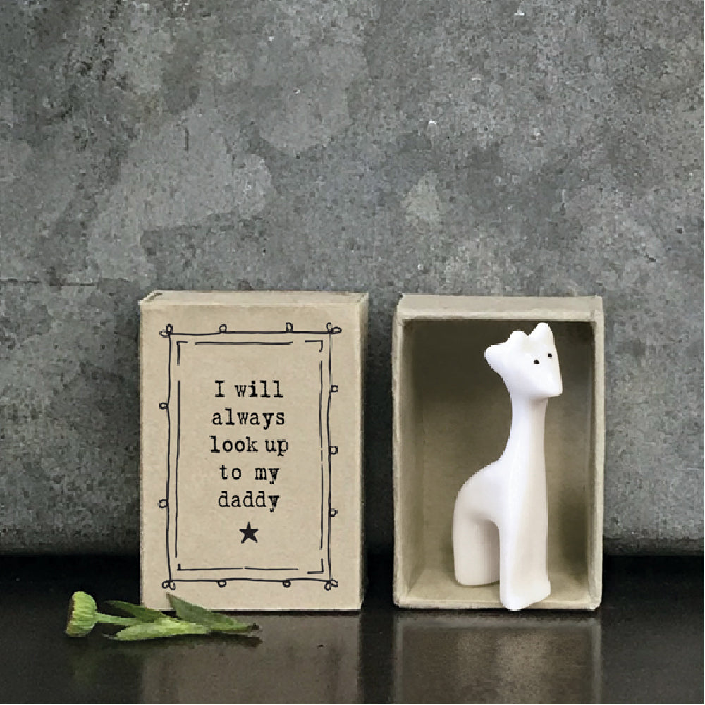 I'll Always Look Up To Daddy | Ceramic Giraffe | Cracker Filler | Matchbox Gift