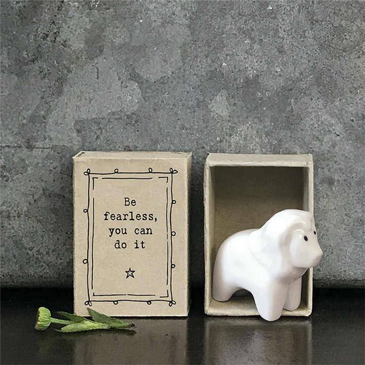 Be Fearless You Can Do It | Ceramic Lion | Cracker Filler | Matchbox Mini Gift