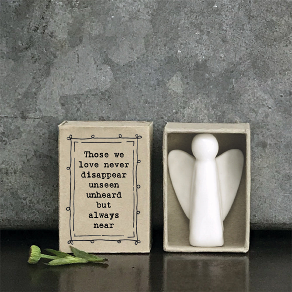 Those We Love Never Disappear | Ceramic Angel | Cracker Filler | Matchbox Gift