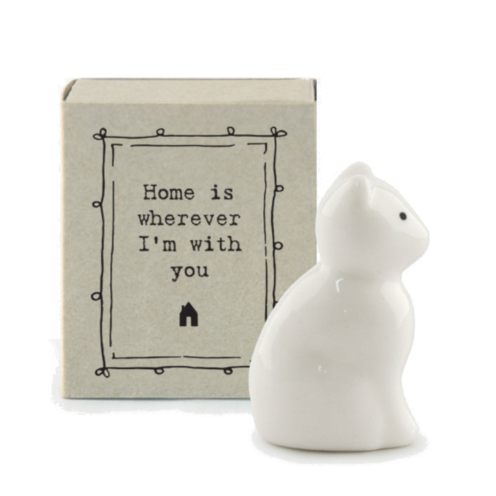 Home Is Wherever I'm With You | Ceramic Cat | Cracker Filler | Matchbox Gift