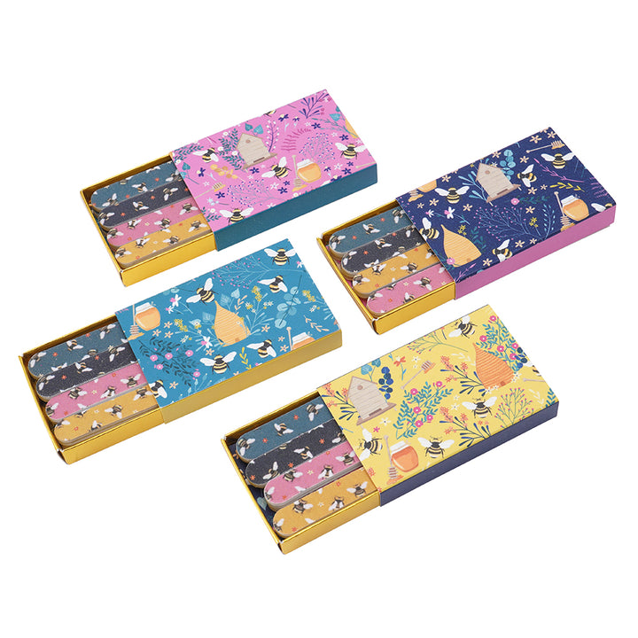 Bee & Hive Matchbox Style Nail Files | Single | Cracker Filler | Matchbox Gift