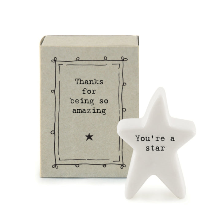 Thanks For Being So Amazing | Ceramic Star | Cracker Filler | Matchbox Mini Gift