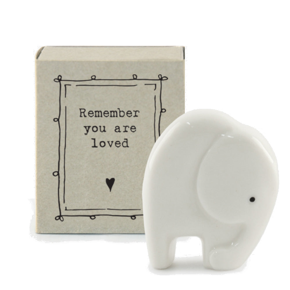 Remember You are Loved | Ceramic Elephant | Cracker Filler | Matchbox Mini Gift