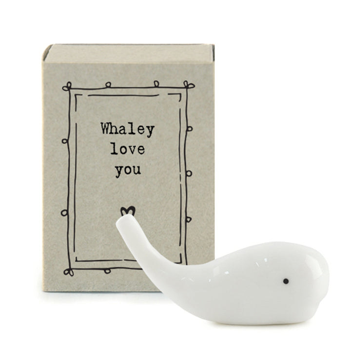 Whaley Love You | Ceramic Whale | Cracker Filler | Matchbox Mini Gift