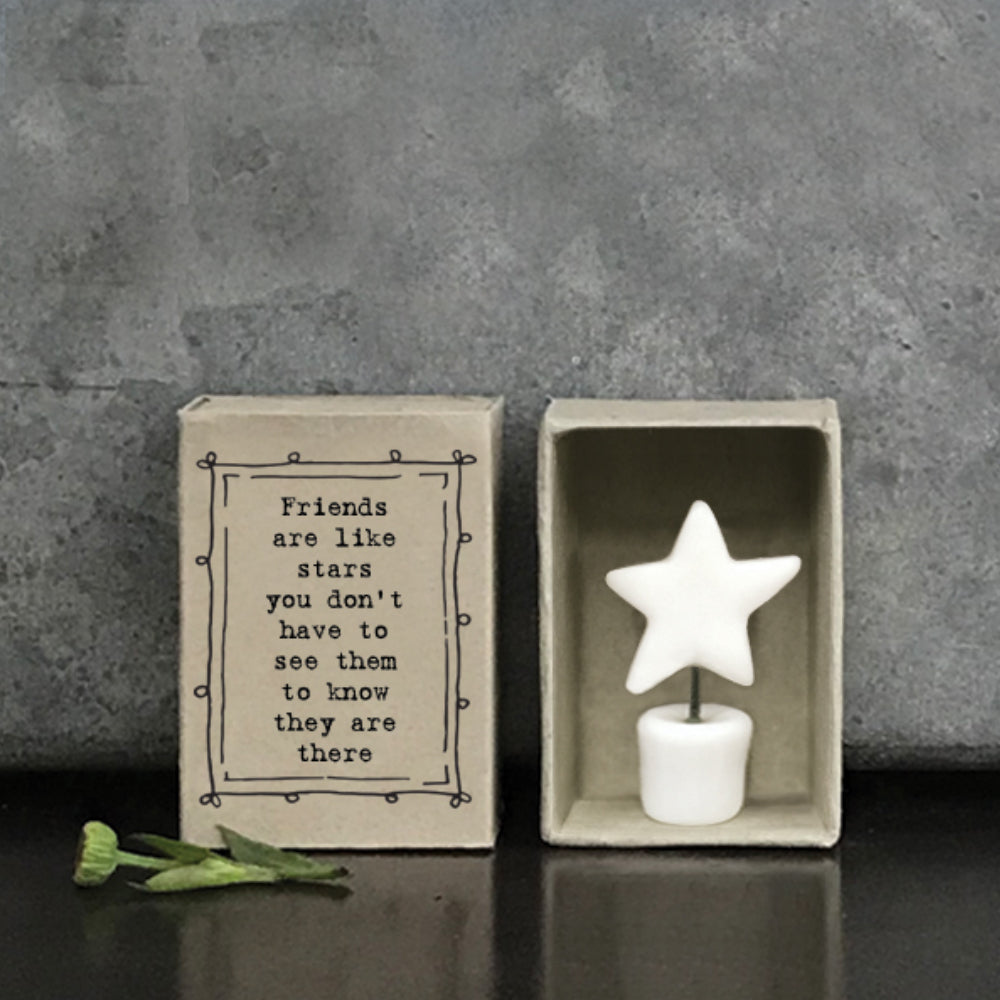 Friends Are Like Stars | Ceramic Star | Cracker Filler | Matchbox Mini Gift